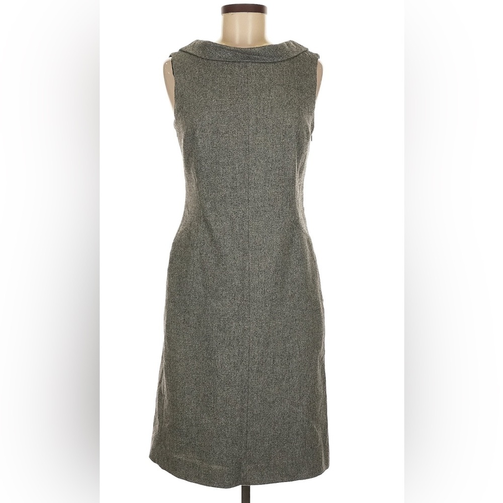 NWT! Banana Republic Monogram Sleeveless Gray Cowl Neck Sheath Dress - Size 4